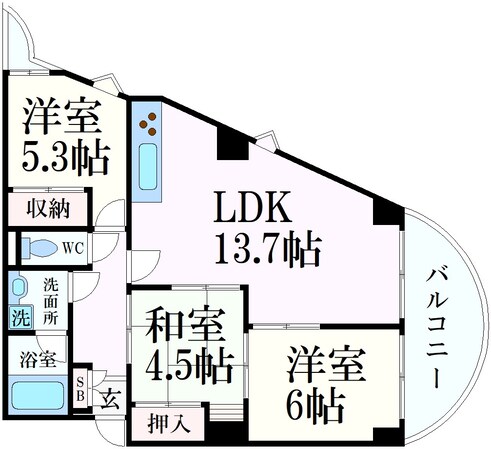 摂津本山駅 徒歩7分 3階の物件間取画像